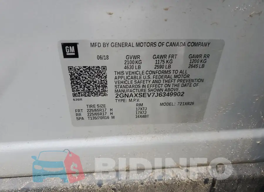 2GNAXSEV7J6349902 Photo# 13