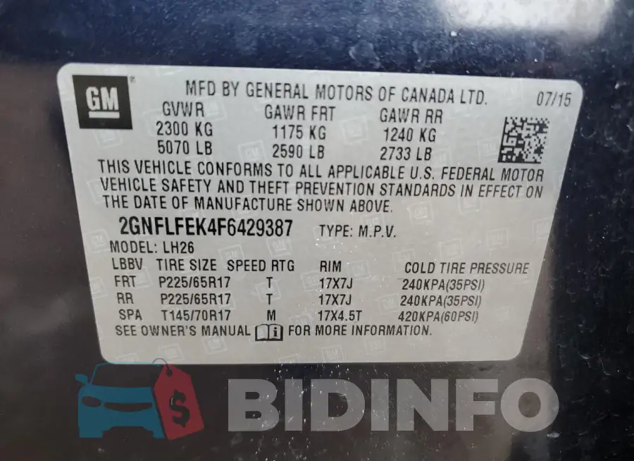 2GNFLFEK4F6429387 Photo# 13