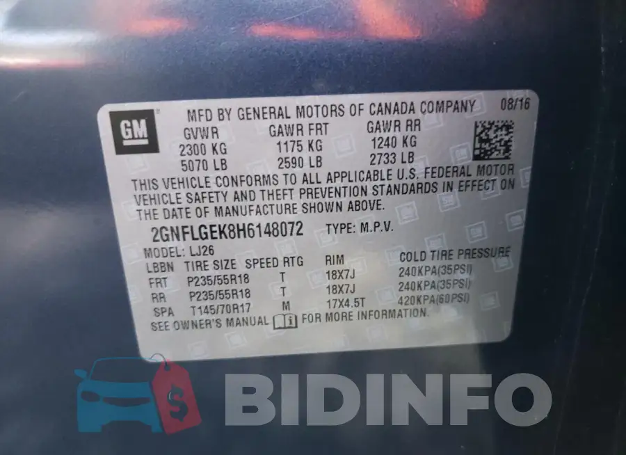 2GNFLGEK8H6148072 Photo# 13
