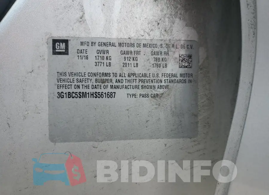 3G1BC5SM1HS561687 Photo# 12