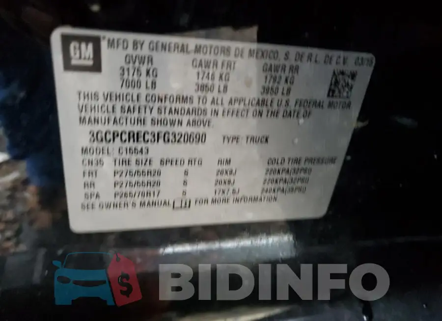 3GCPCREC3FG320690 Photo# 12