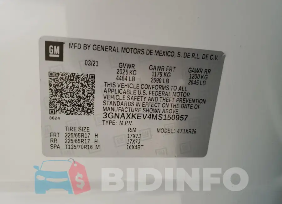 3GNAXKEV4MS150957 Photo# 13