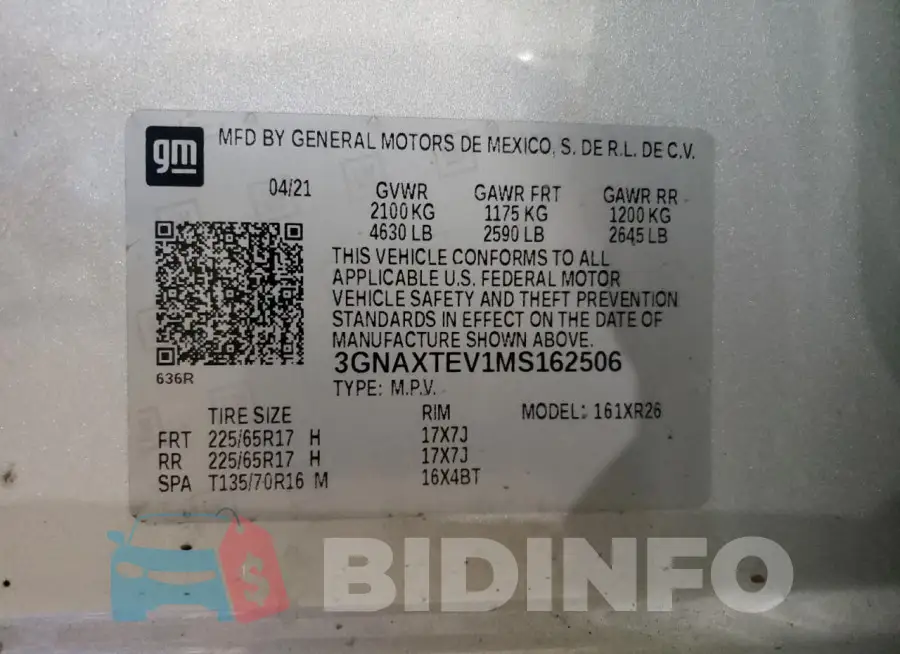 3GNAXTEV1MS162506 Photo# 12