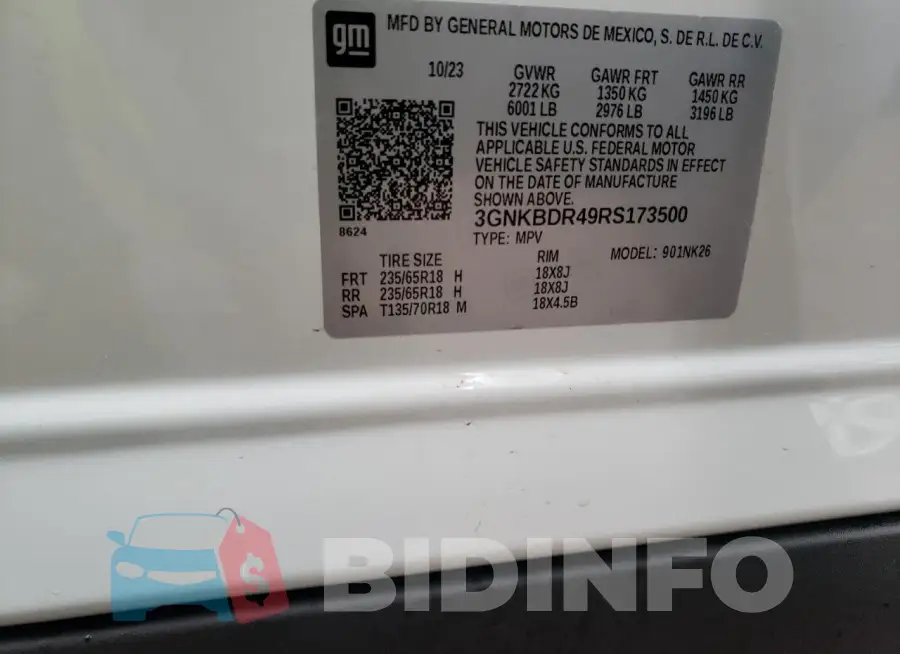 3GNKBDR49RS173500 Photo# 13