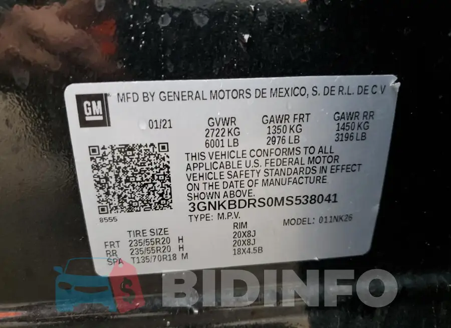 3GNKBDRS0MS538041 Photo# 12