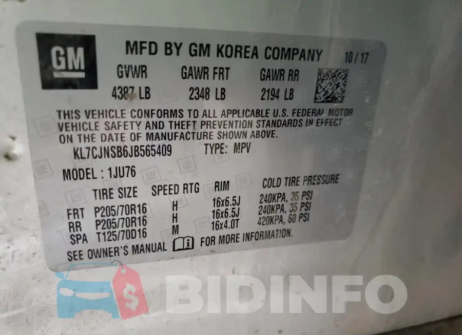KL7CJNSB6JB565409 Photo# 13