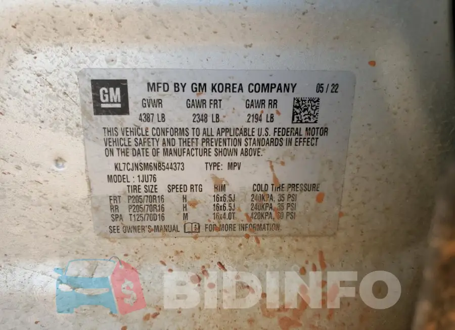 KL7CJNSM6NB544373 Photo# 12