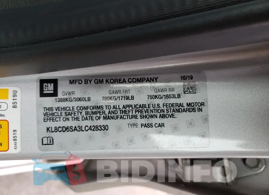 KL8CD6SA3LC428330 Photo# 14