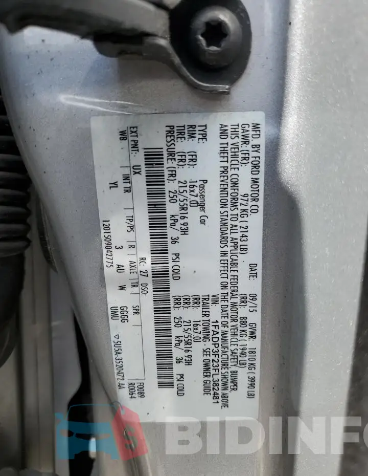 1FADP3F23FL382481 Photo# 12