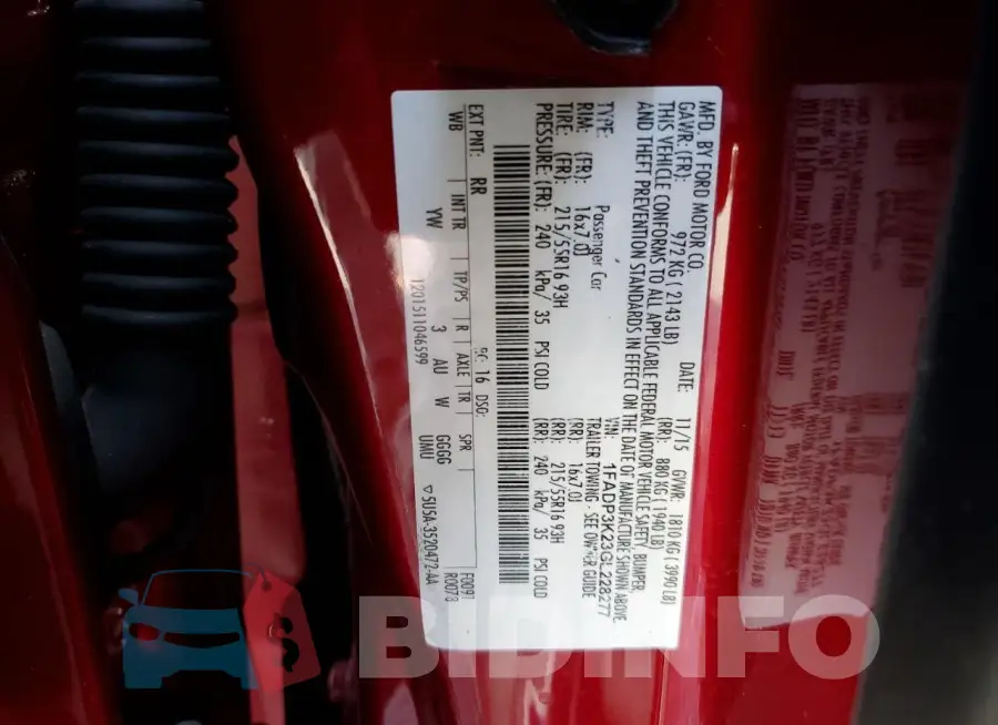 1FADP3K23GL228277 Photo# 12