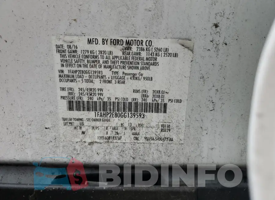 1FAHP2E80GG139593 Photo# 12