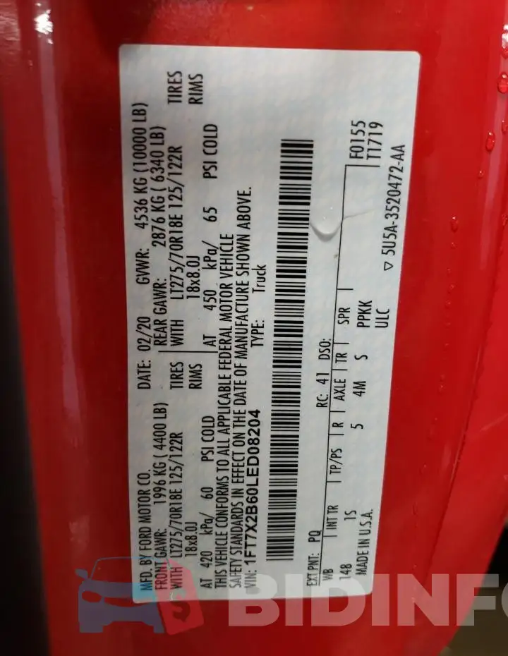 1FT7X2B60LED08204 Photo# 14