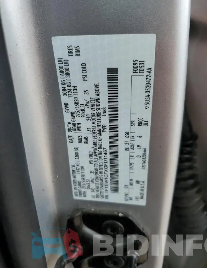 1FTEW1CFXGFD11467 Photo# 12