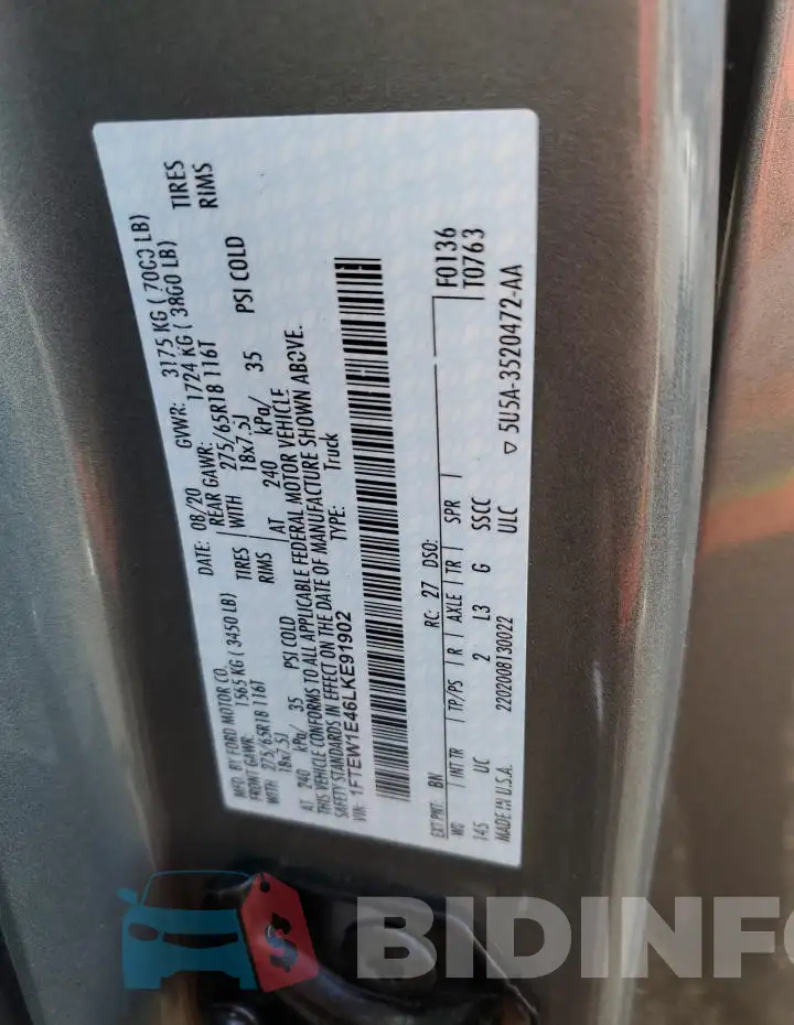 1FTEW1E46LKE91902 Photo# 13