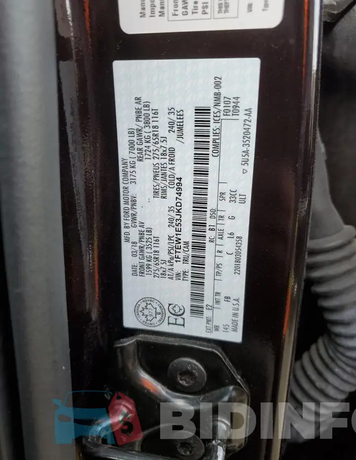 1FTEW1E53JKD74994 Photo# 12