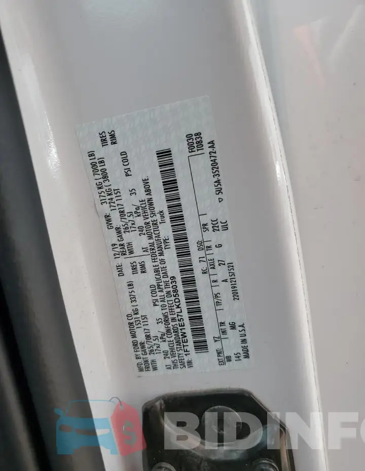 1FTEW1E57LKD58039 Photo# 12