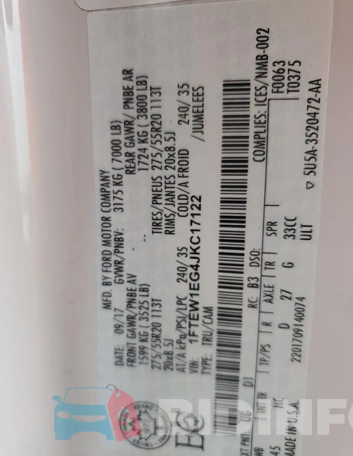 1FTEW1EG4JKC17122 Photo# 12