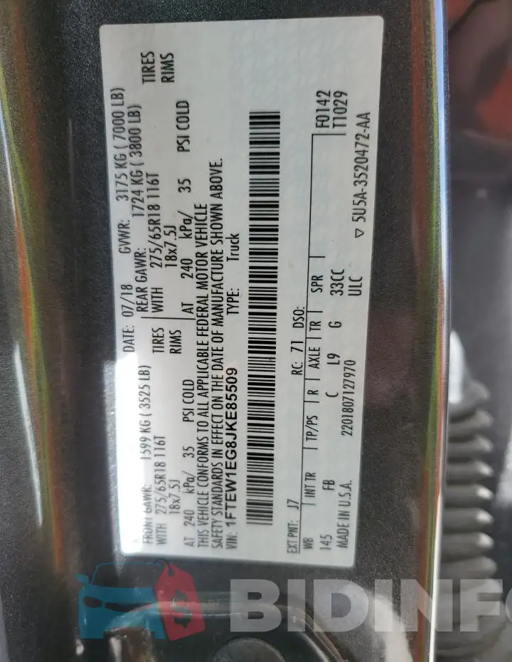 1FTEW1EG8JKE85509 Photo# 12