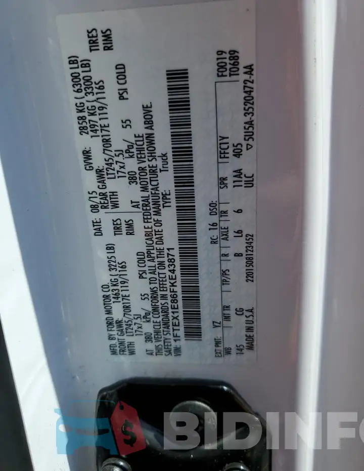 1FTEX1E86FKE43871 Photo# 12