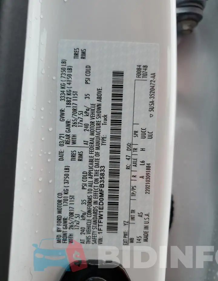 1FTFW1ED0MFB35833 Photo# 12