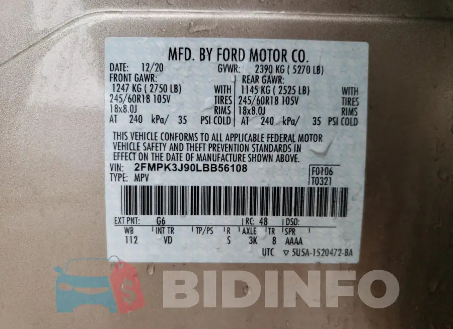 2FMPK3J90LBB56108 Photo# 13
