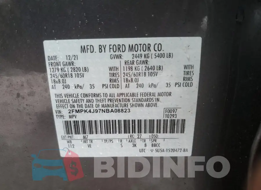 2FMPK4J97NBA08823 Photo# 12