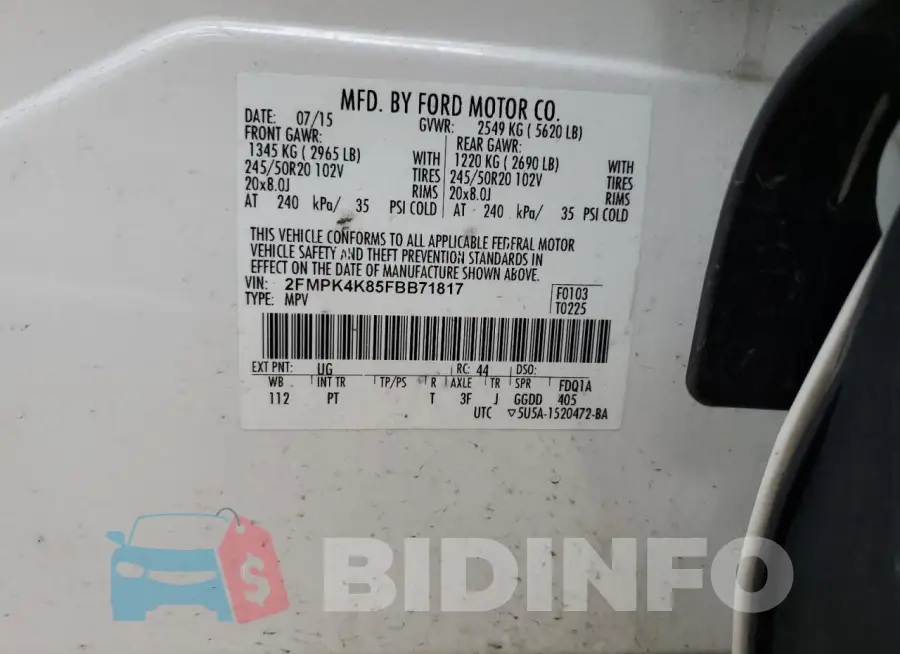 2FMPK4K85FBB71817 Photo# 13