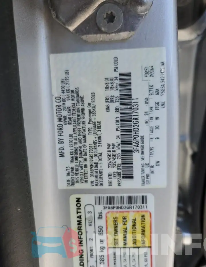 3FA6P0HD2GR170311 Photo# 13