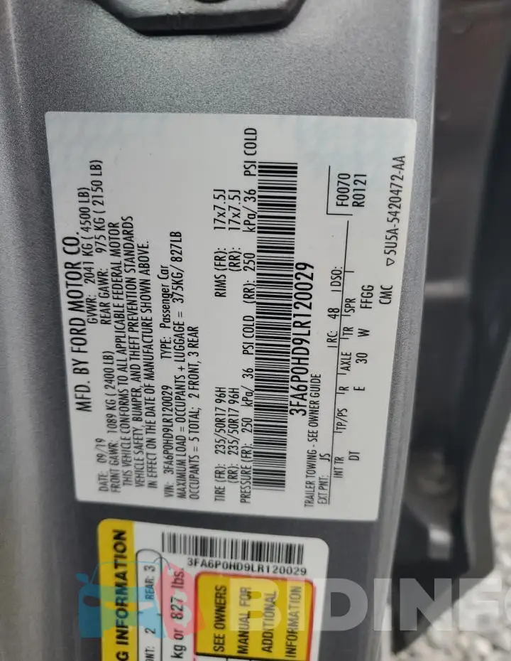 3FA6P0HD9LR120029 Photo# 12