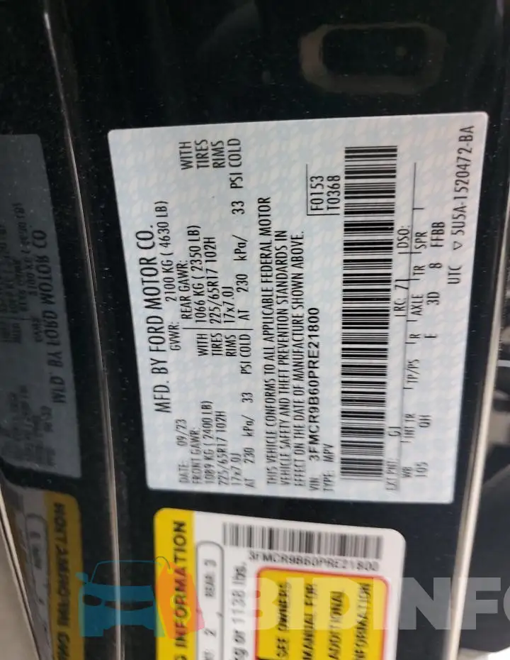 3FMCR9B60PRE21800 Photo# 13