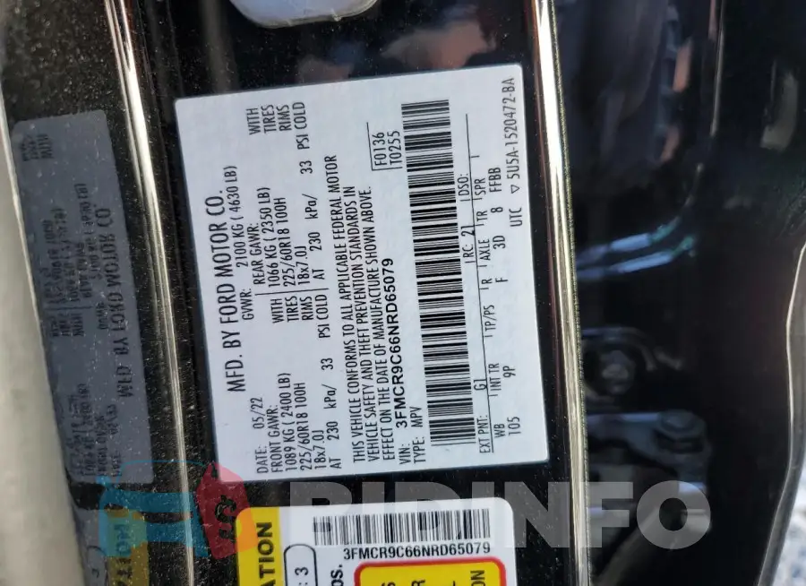 3FMCR9C66NRD65079 Photo# 14
