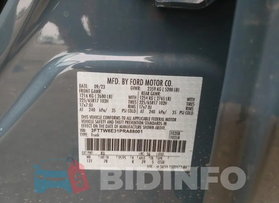 3FTTW8E31PRA88001 Photo# 13