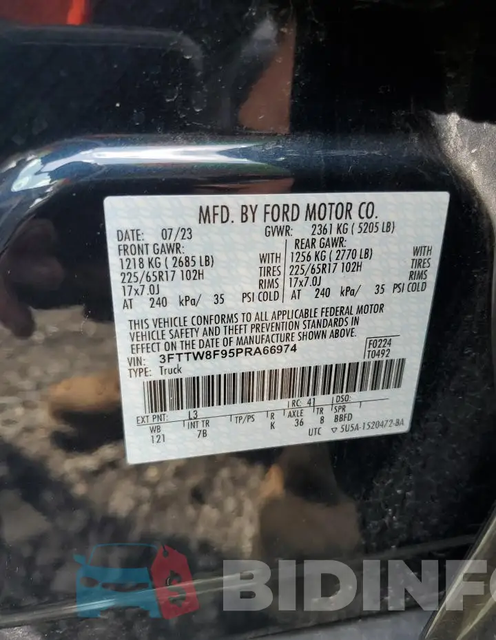 3FTTW8F95PRA66974 Photo# 12