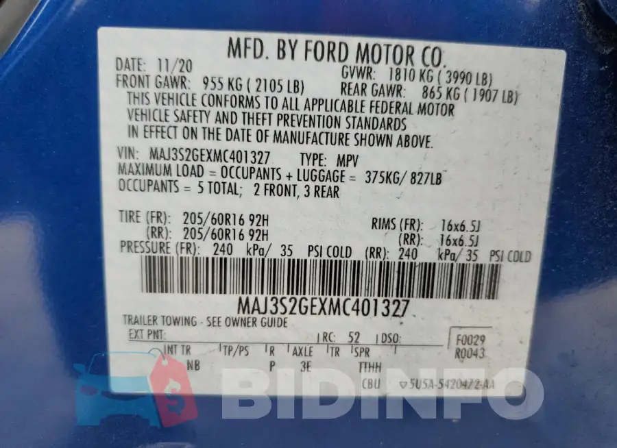 MAJ3S2GEXMC401327 Photo# 12