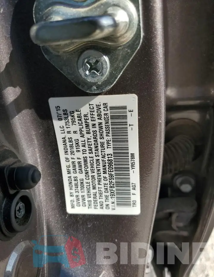 19XFB2F59FE096813 Photo# 12
