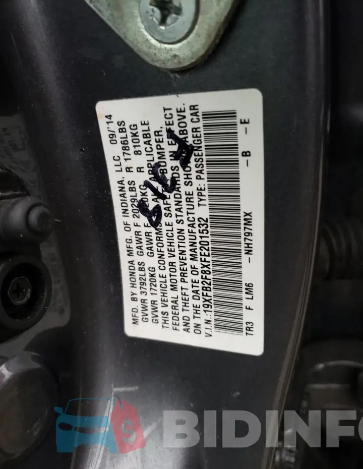 19XFB2F8XFE201532 Photo# 13