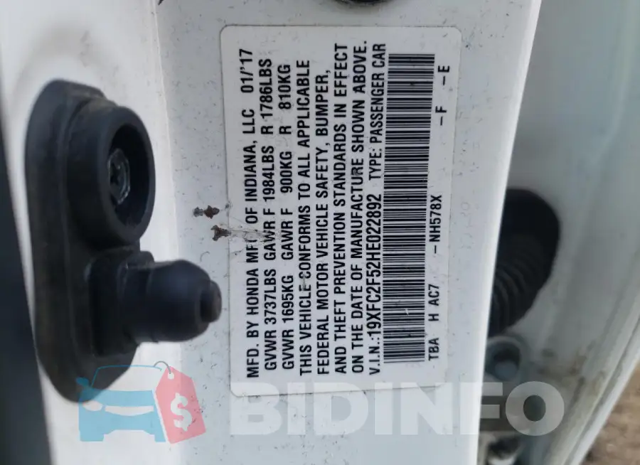 19XFC2F52HE022892 Photo# 12
