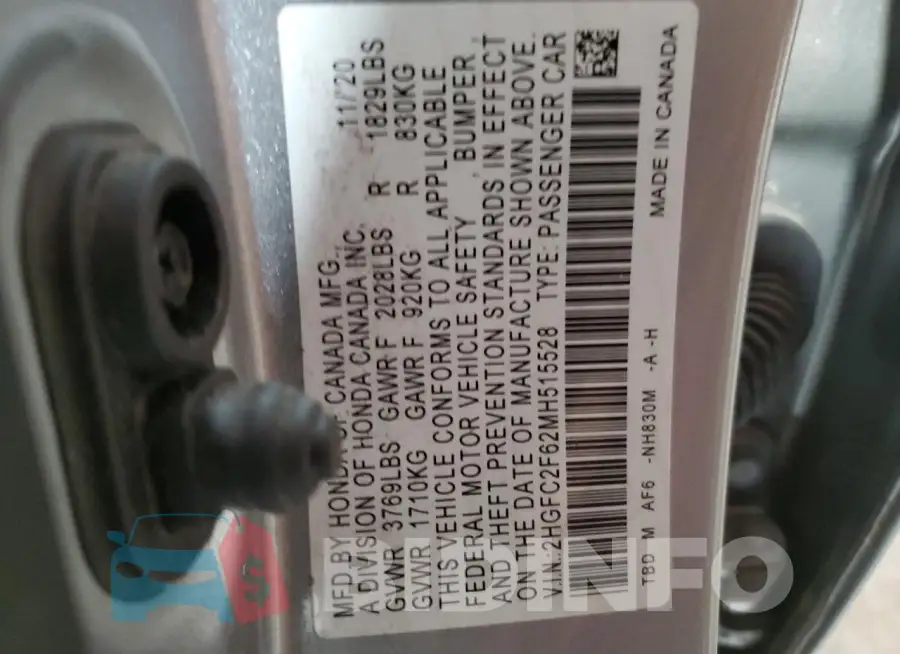 2HGFC2F62MH515528 Photo# 12