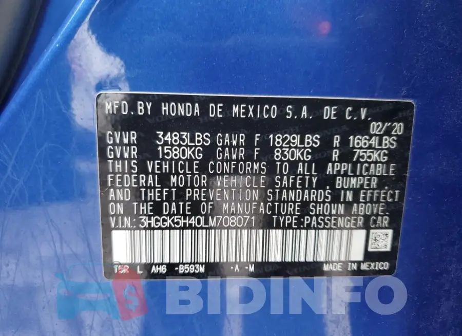3HGGK5H40LM708071 Photo# 13