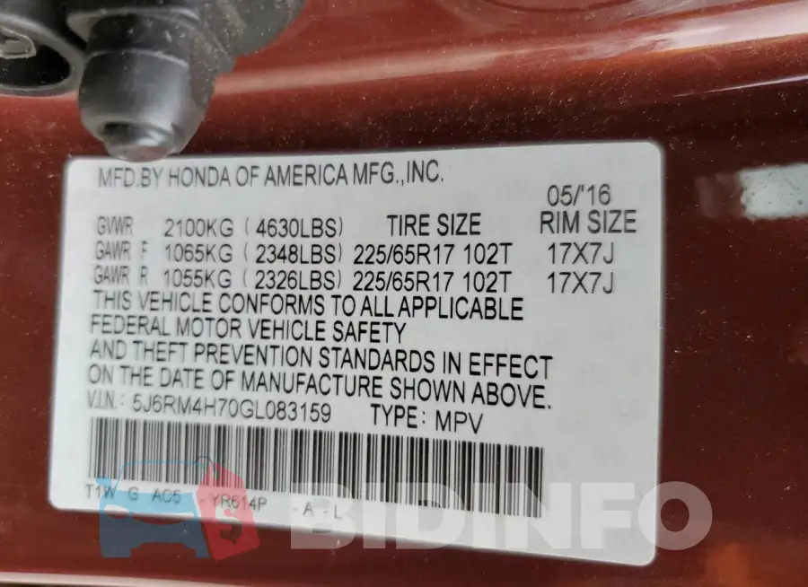 5J6RM4H70GL083159 Photo# 13