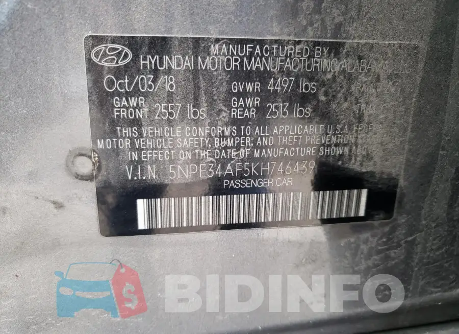 5NPE34AF5KH746439 Photo# 12