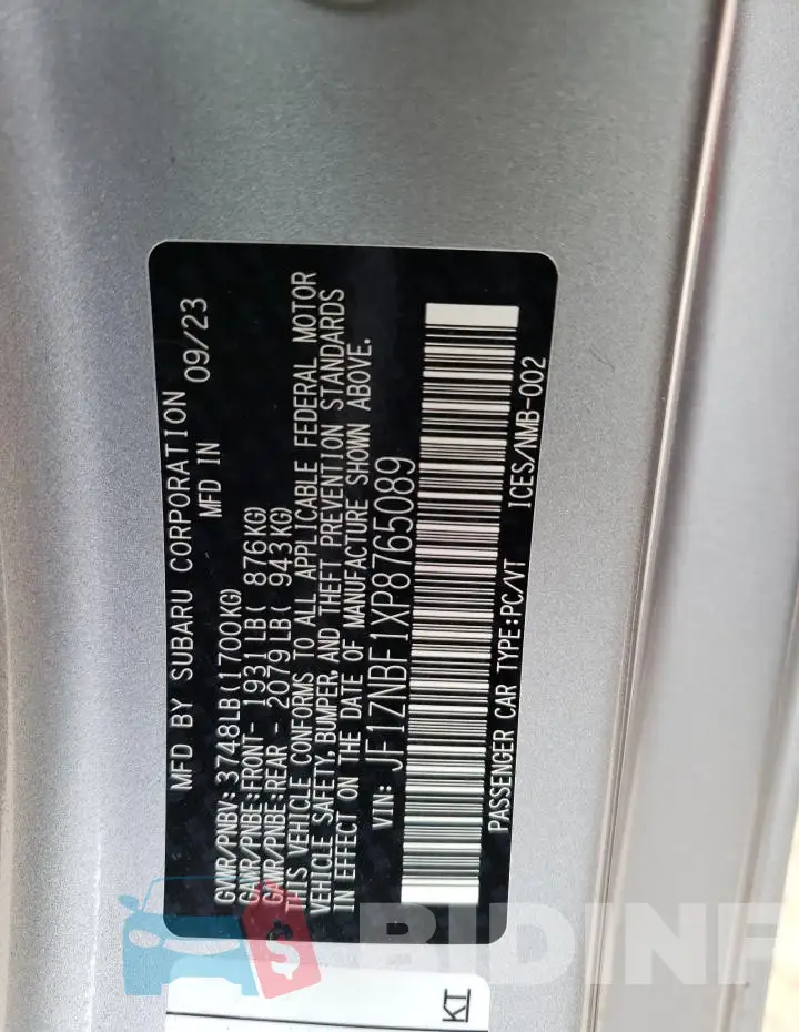 JF1ZNBF1XP8765089 Photo# 12