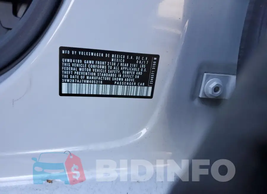 3VW2B7AJ7HM405216 Photo# 12