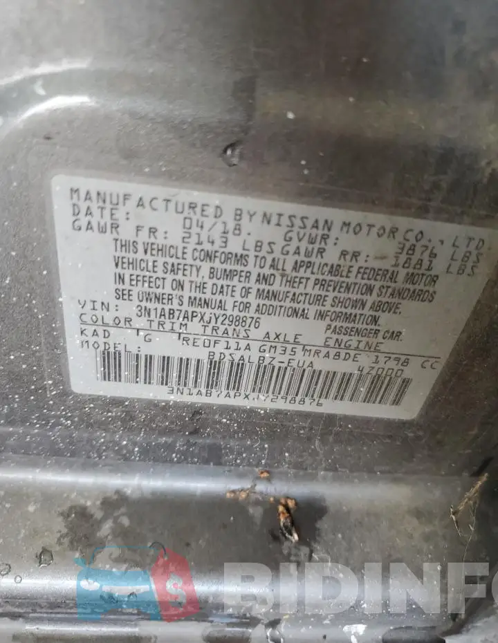 3N1AB7APXJY298876 Photo# 13