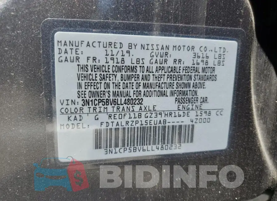 3N1CP5BV6LL480232 Photo# 12