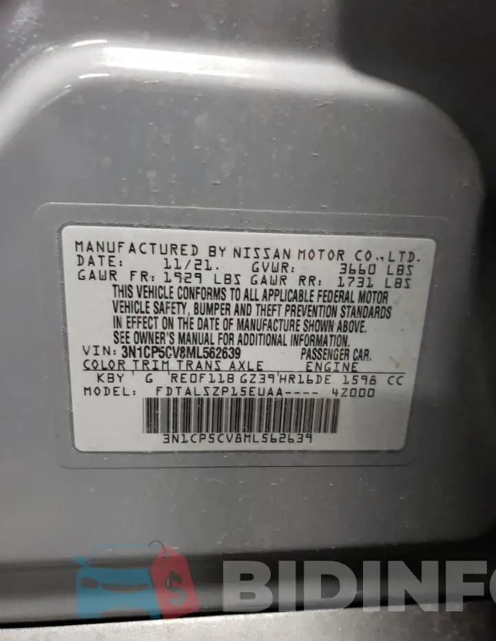 3N1CP5CV8ML562639 Photo# 12