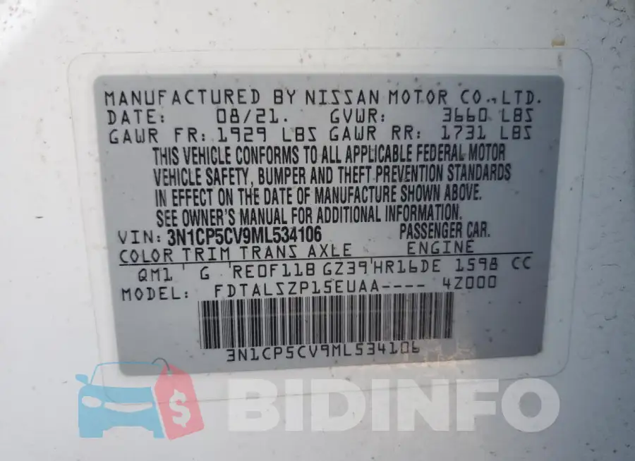 3N1CP5CV9ML534106 Photo# 13