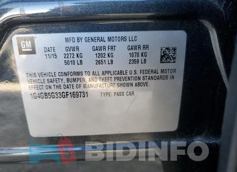 1G4GB5G33GF169731 Photo# 12