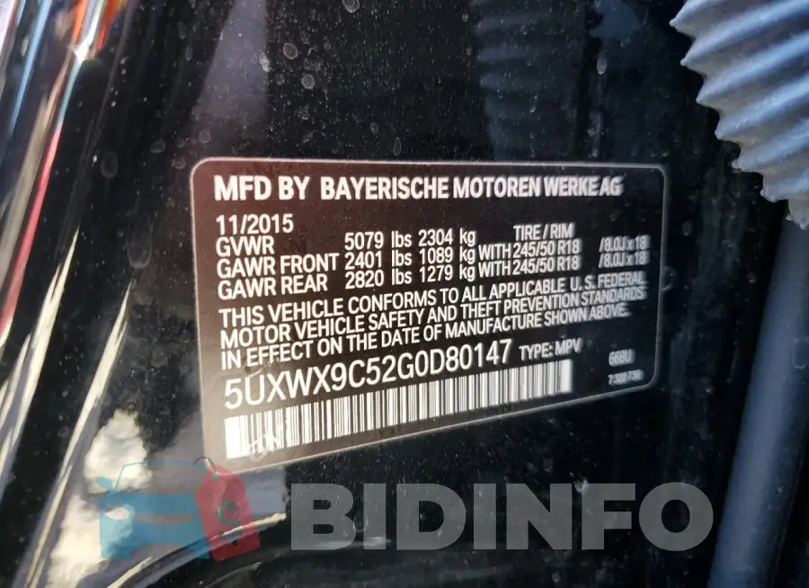 5UXWX9C52G0D80147 Photo# 12