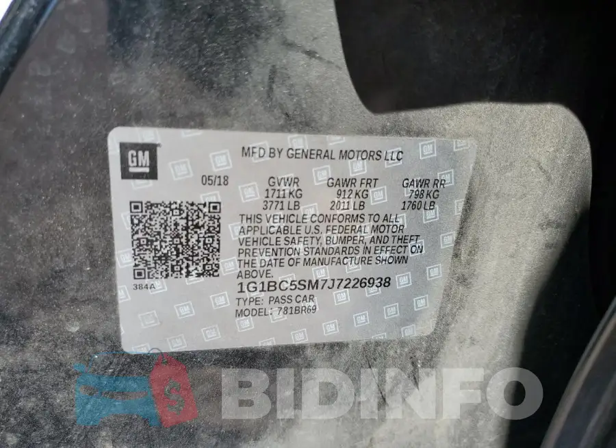 1G1BC5SM7J7226938 Photo# 12